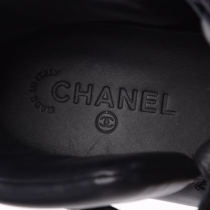 Chanel Calfskin Camellia High Top Sneakers 39.5 Navy 7 of 9