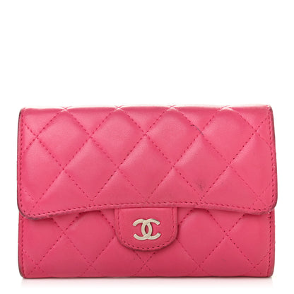 Chanel Lambskin Quilted Small Flap Wallet Pink 1 of 18