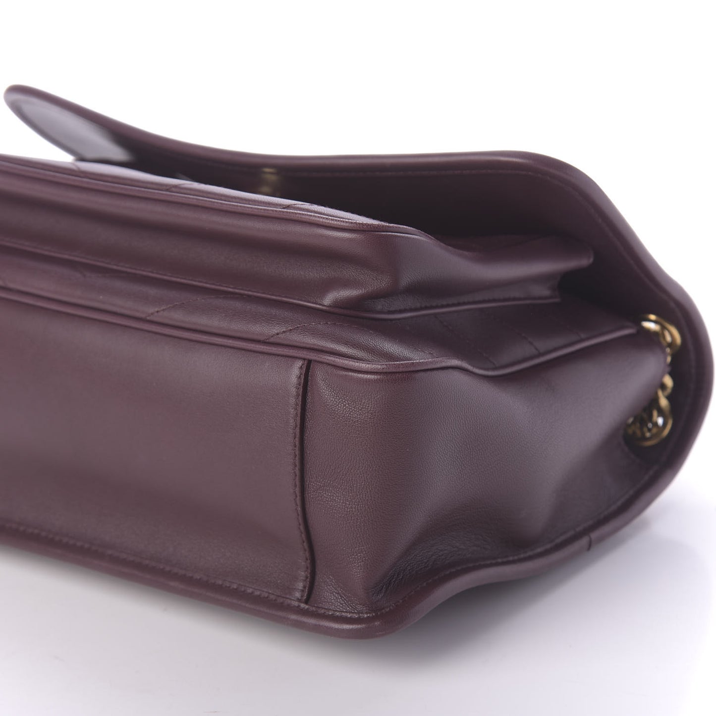 Lambskin Matelasse Monogram Medium Niki Chain Satchel Burgundy