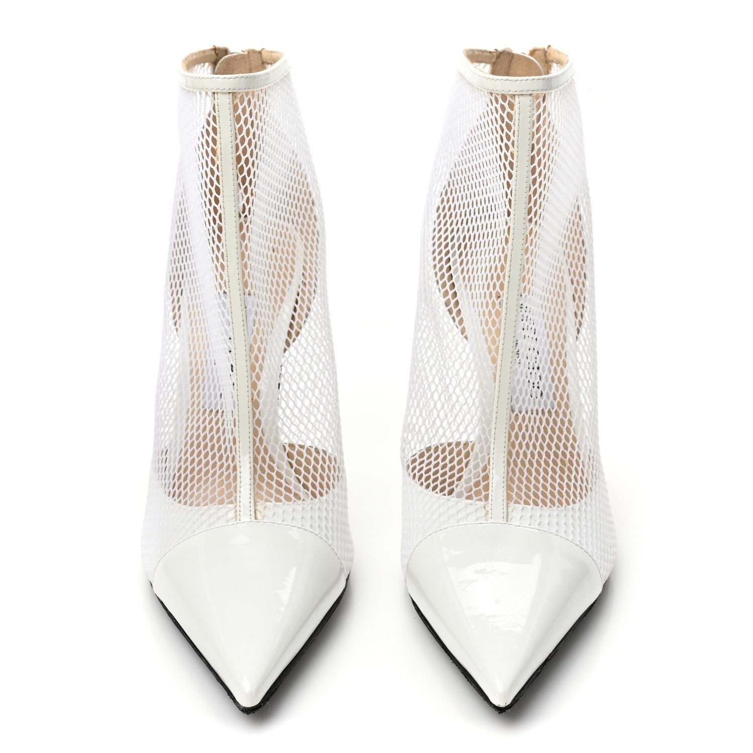 Jimmy Choo Mesh Patent Kix 100 Boots 39 White 2 of 10