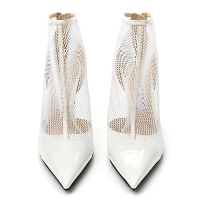 Jimmy Choo Mesh Patent Kix 100 Boots 39 White 2 of 10