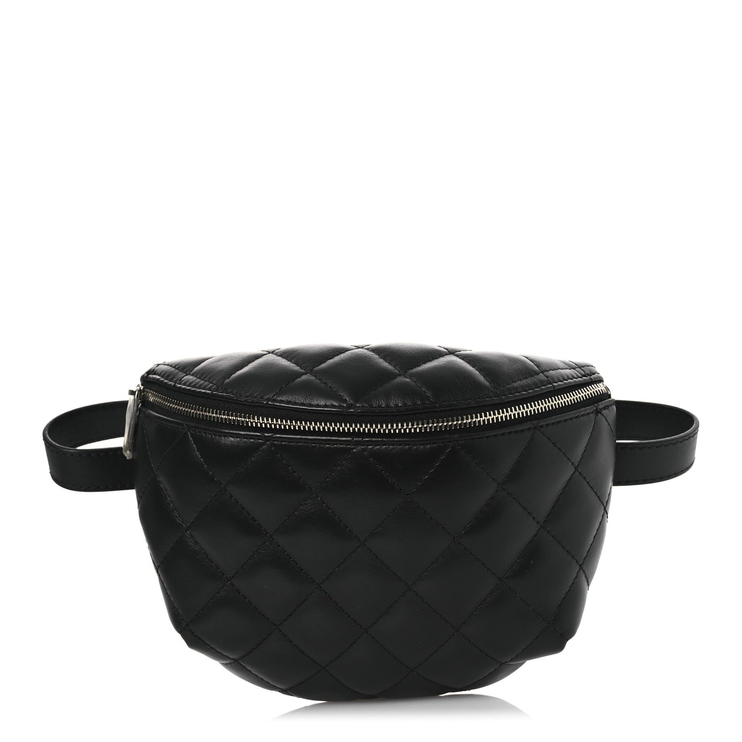 Calfskin Quilted Waist Belt Bag Black
