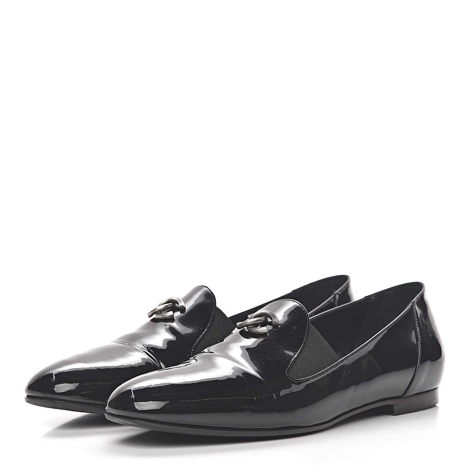 Chanel Patent CC Mocassin Loafers 40 Black 3 of 12