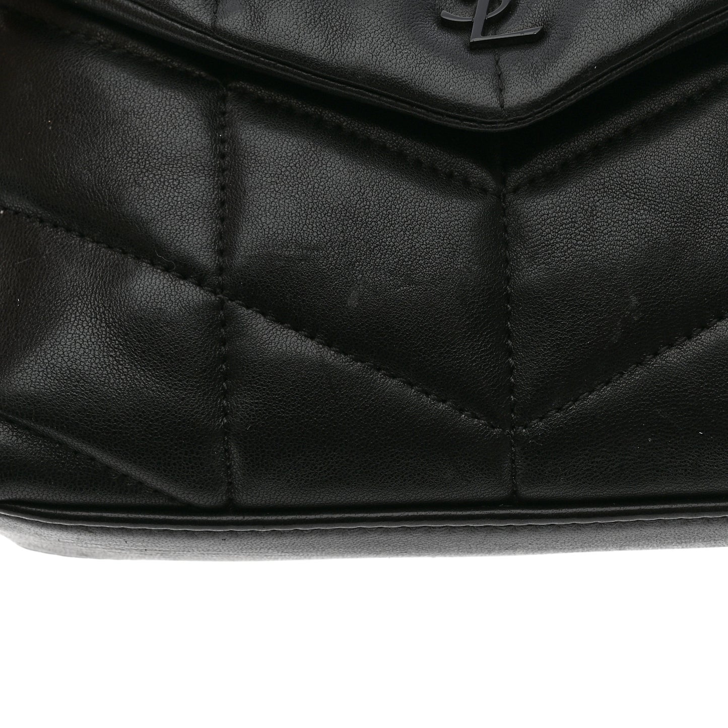 Lambskin Monogram Loulou Puffer Pouch Clutch Black