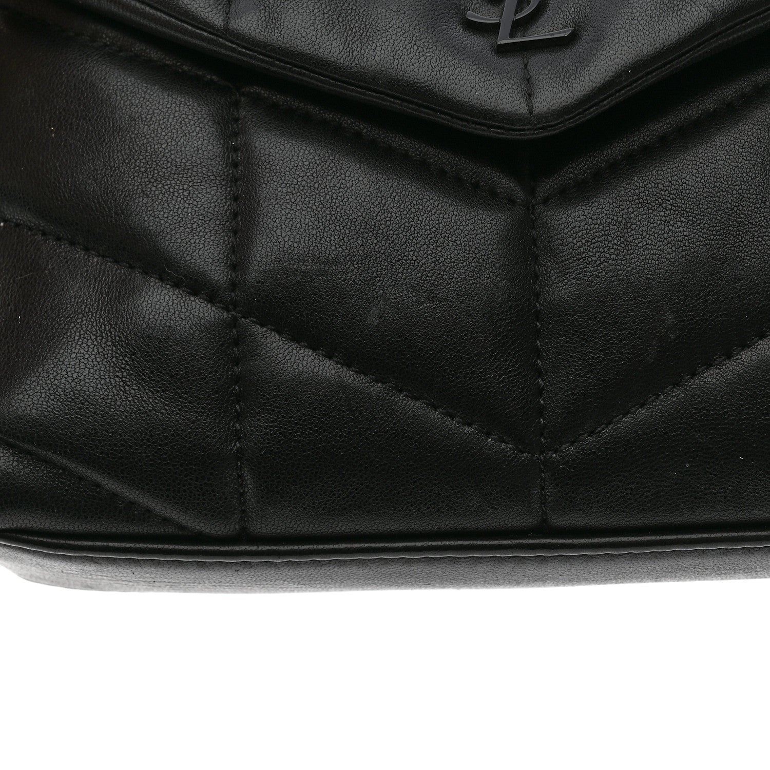 Saint Laurent Lambskin Monogram Loulou Puffer Pouch Clutch Black 8 of 11