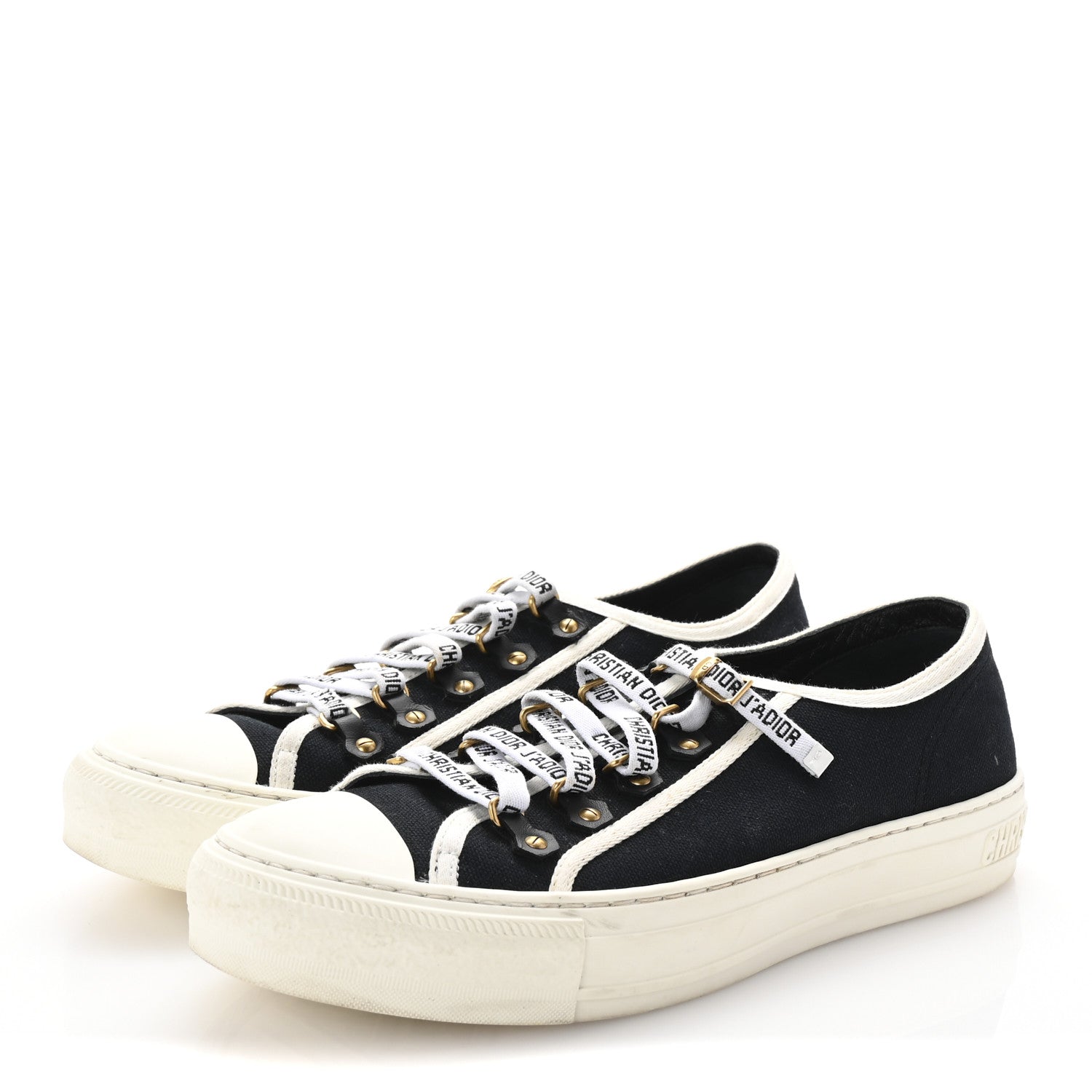 Christian Dior Canvas Walk'N'Dior Low Top Sneakers 40 Black 4 of 9