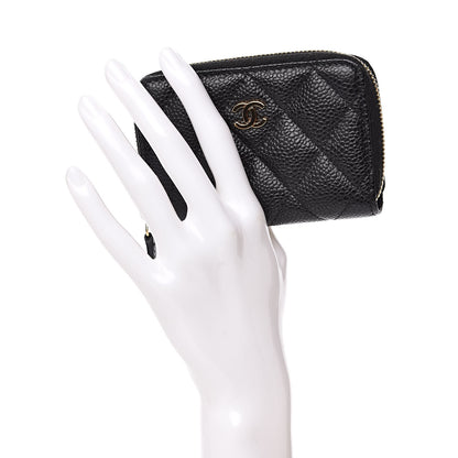 Chanel Caviar Quilted Zip Coin Purse Black 2 of 8