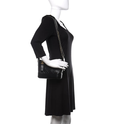 Chanel Aged Calfskin Quilted Small Gabrielle Hobo Black 2 of 11