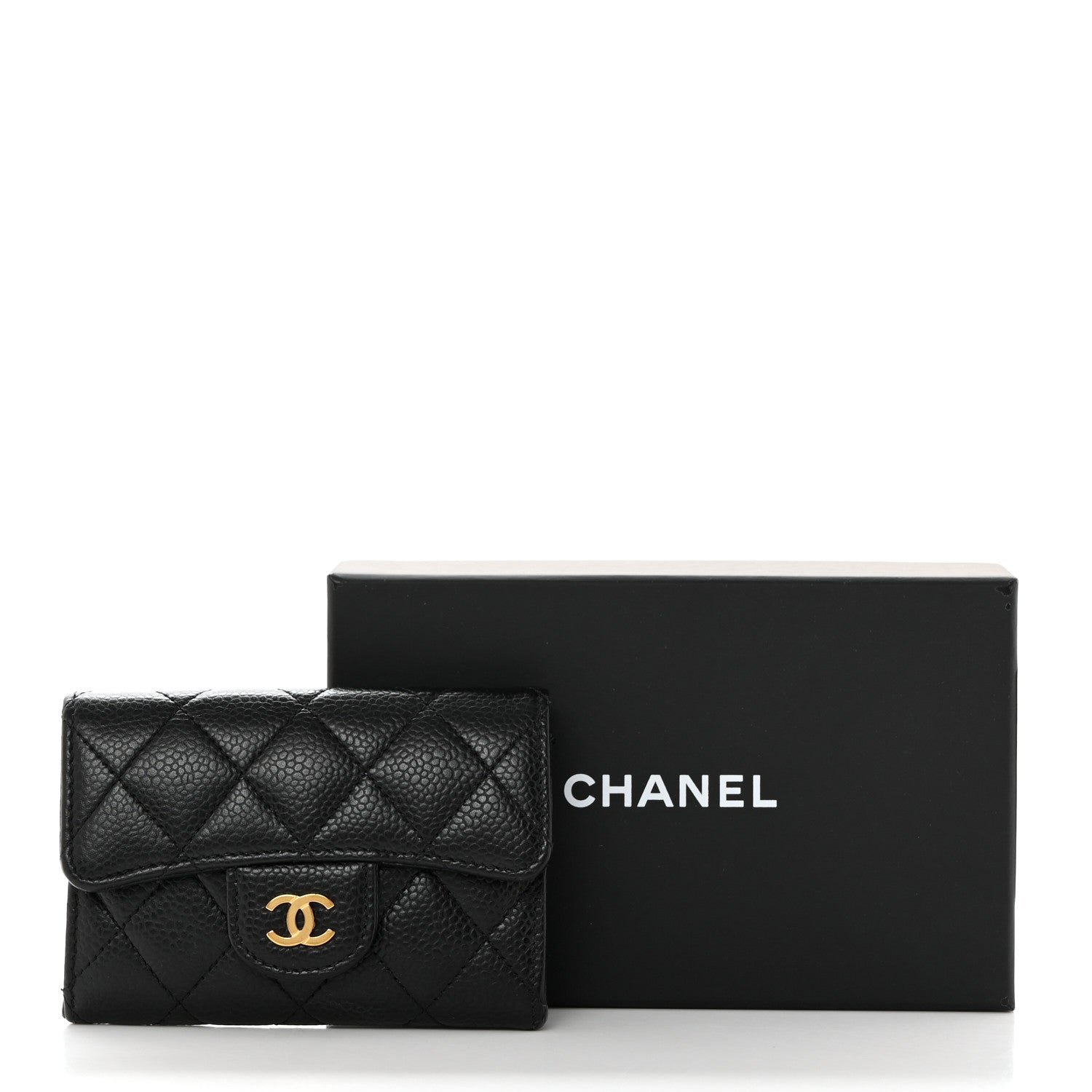 Chanel Caviar Quilted Flap Card Holder Wallet Black 9 of 9