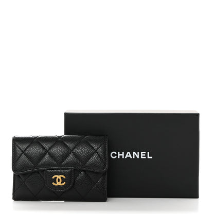 Chanel Caviar Quilted Flap Card Holder Wallet Black 9 of 9