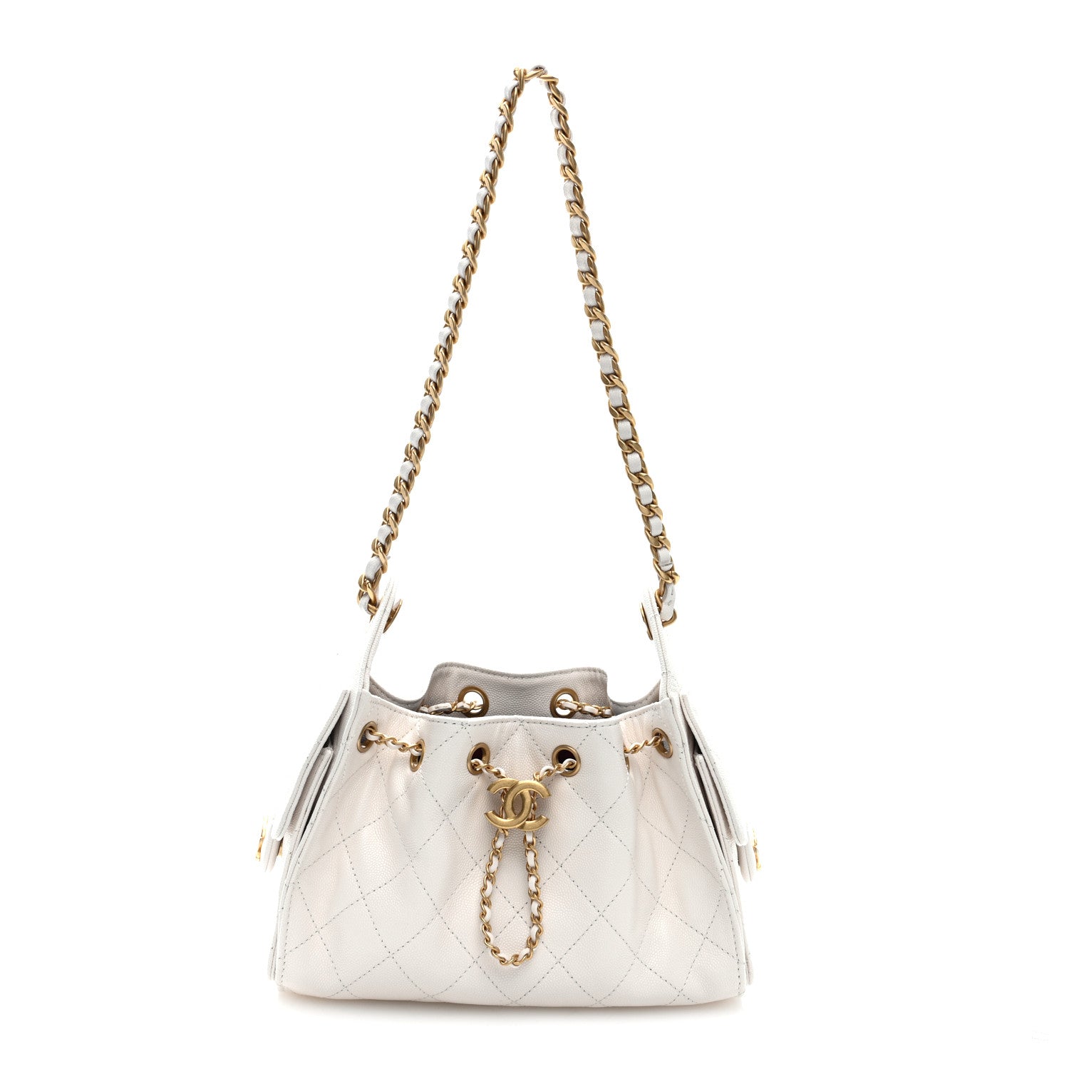 Chanel Caviar Quilted Mini Chanel 25 Handbag White 1 of 10