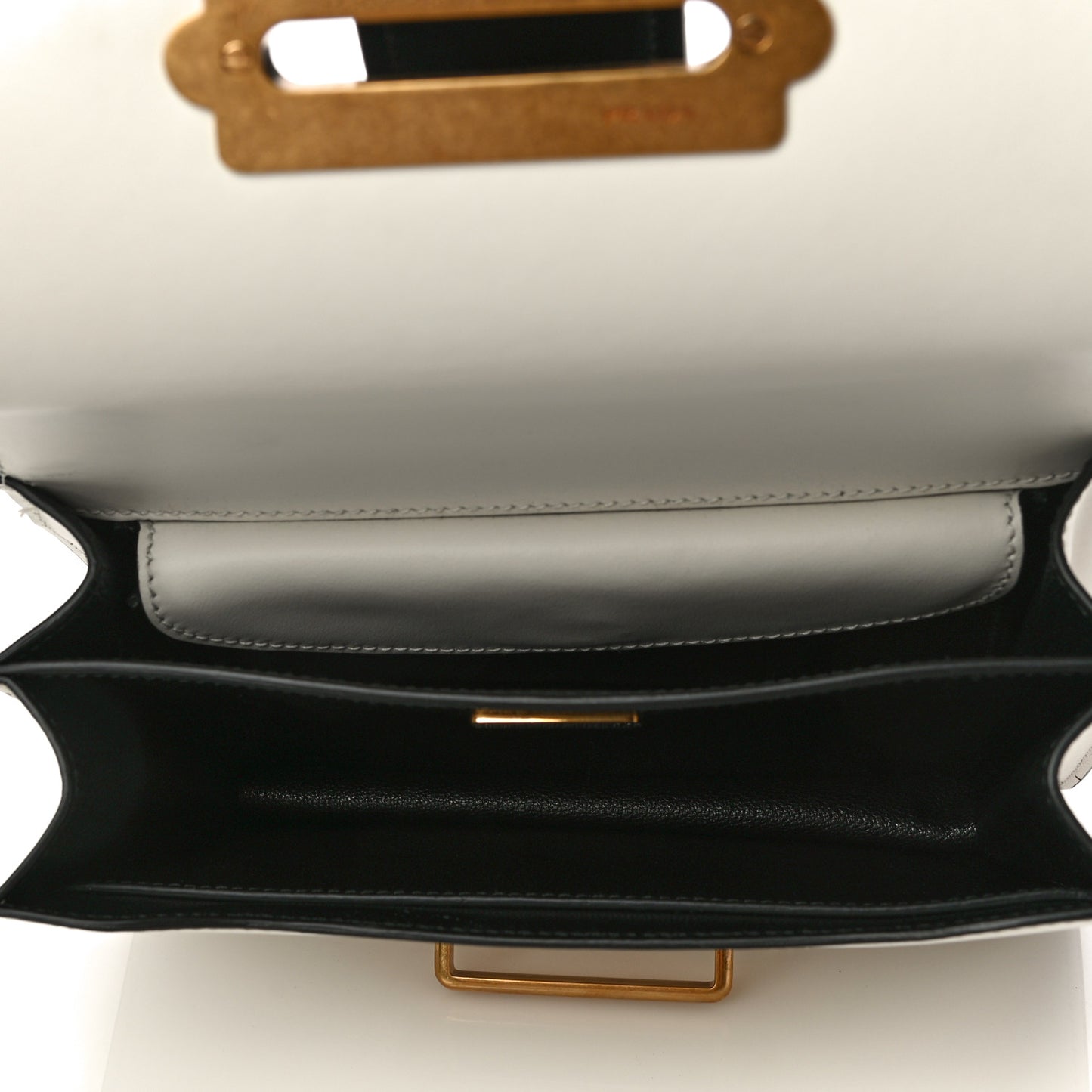 City Calf Saffiano Large Cahier Bag White Black