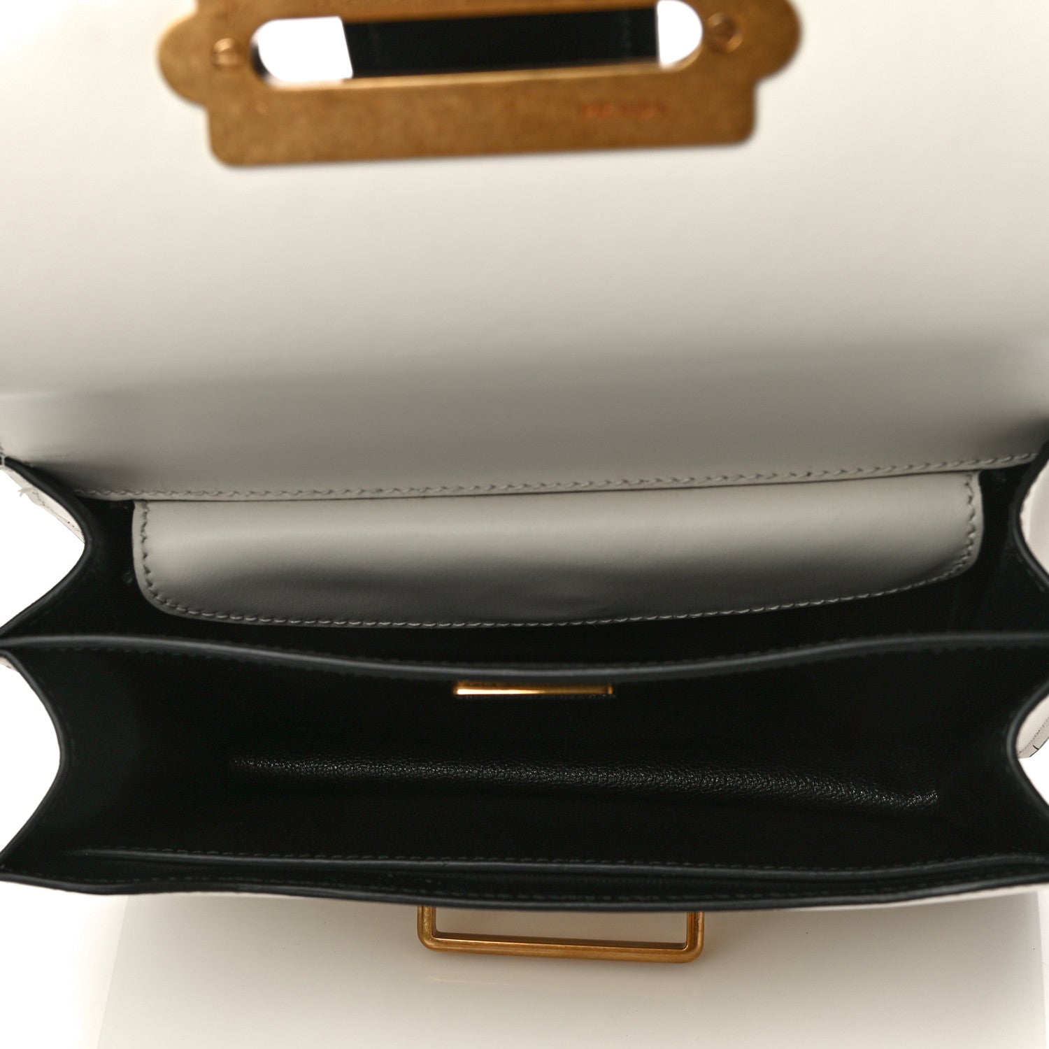 Prada City Calf Saffiano Large Cahier Bag White Black 5 of 10