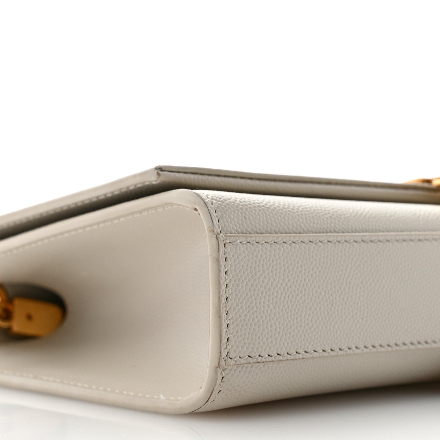 Saint Laurent Grain De Poudre Calfskin Medium Classic Monogram Kate Tassel Satchel Crema Soft 9 of 13