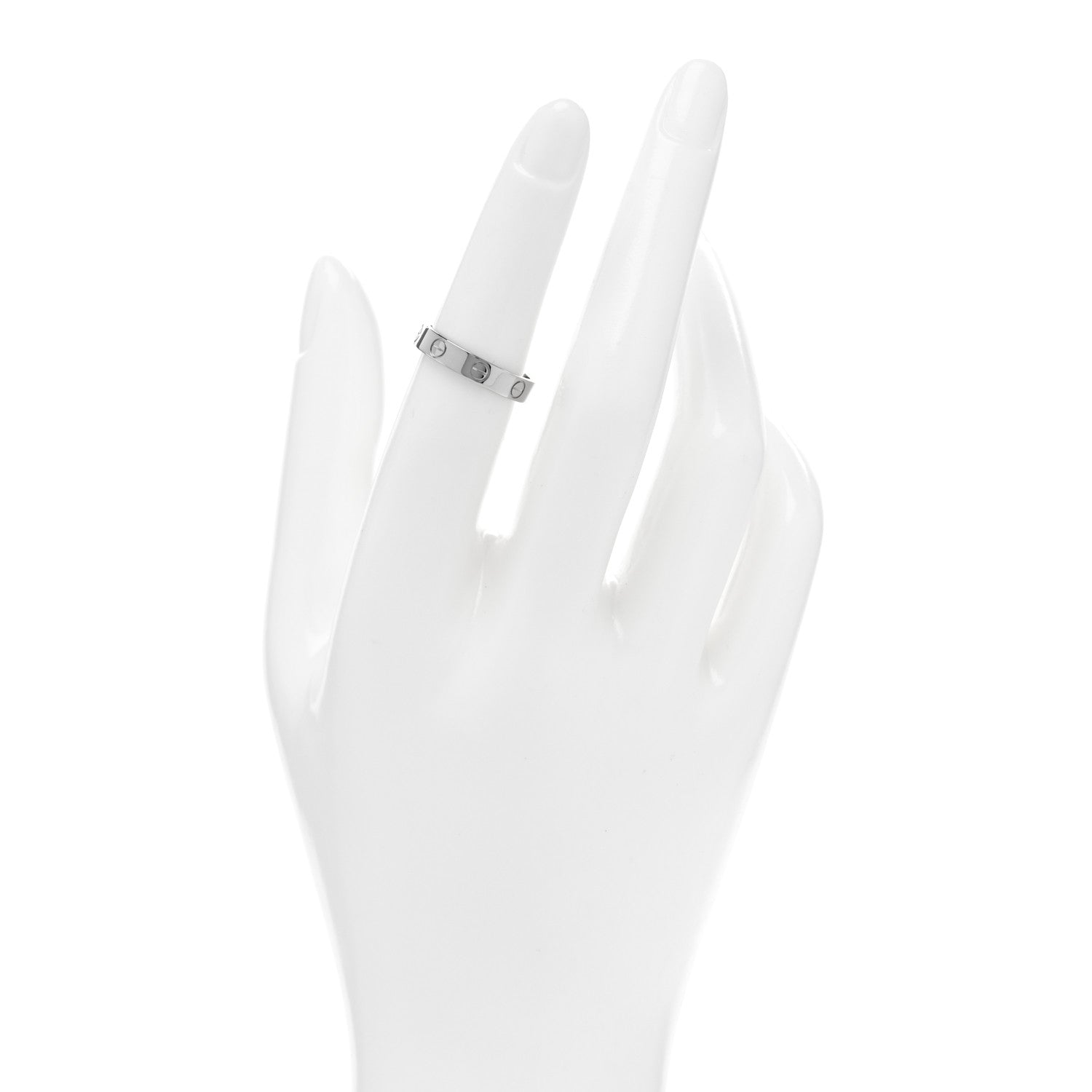 Cartier 18K White Gold 3.5mm LOVE Wedding Band Ring 51 5.75 2 of 4