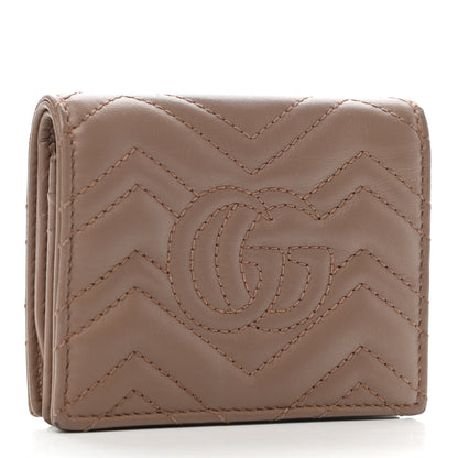 Gucci Calfskin Matelasse GG Marmont Card Case Porcelain Rose 3 of 7