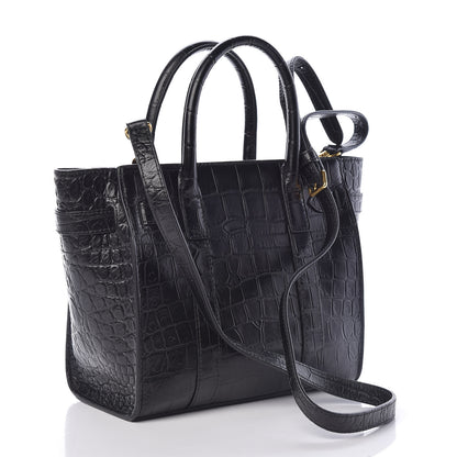 Mulberry Crocodile Embossed Mini Zipped Bayswater Black 3 of 10