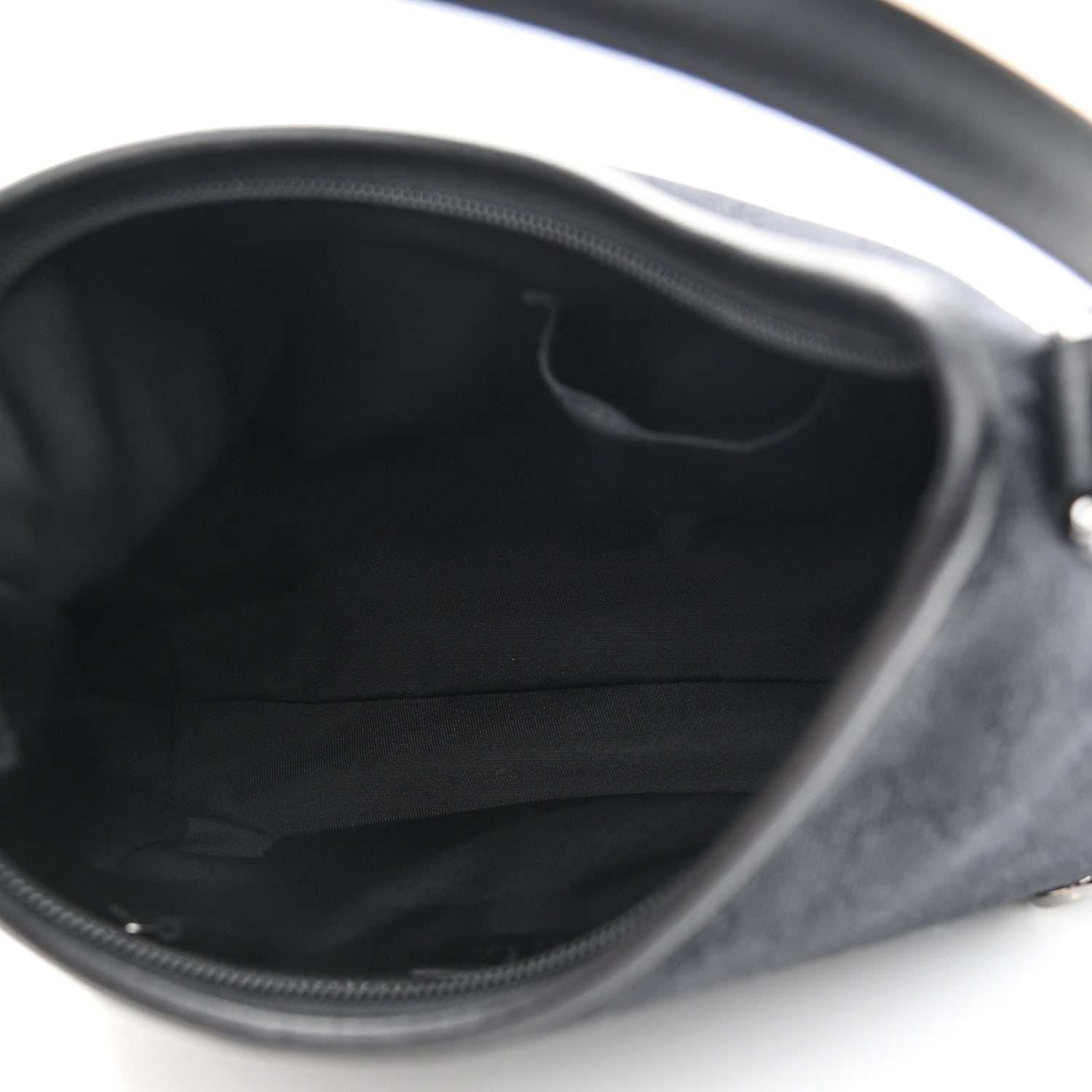 Gucci Denim Monogram Abbey D Ring Hobo Black 5 of 10