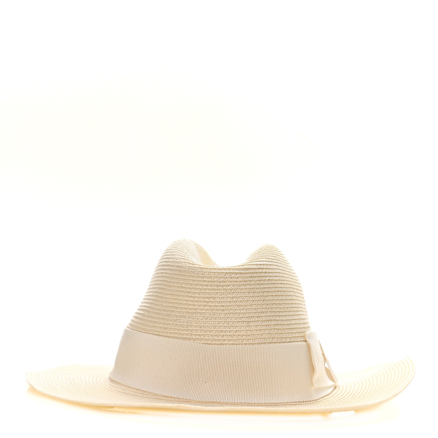 Gucci Raffia Bamboo GG Fedora Hat M White 6 of 9