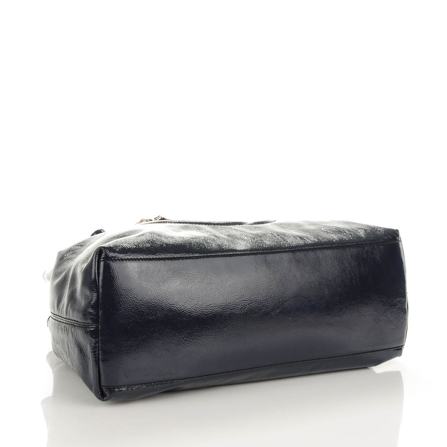 Patent Medium Soho Chain Shoulder Bag Uniform Blue