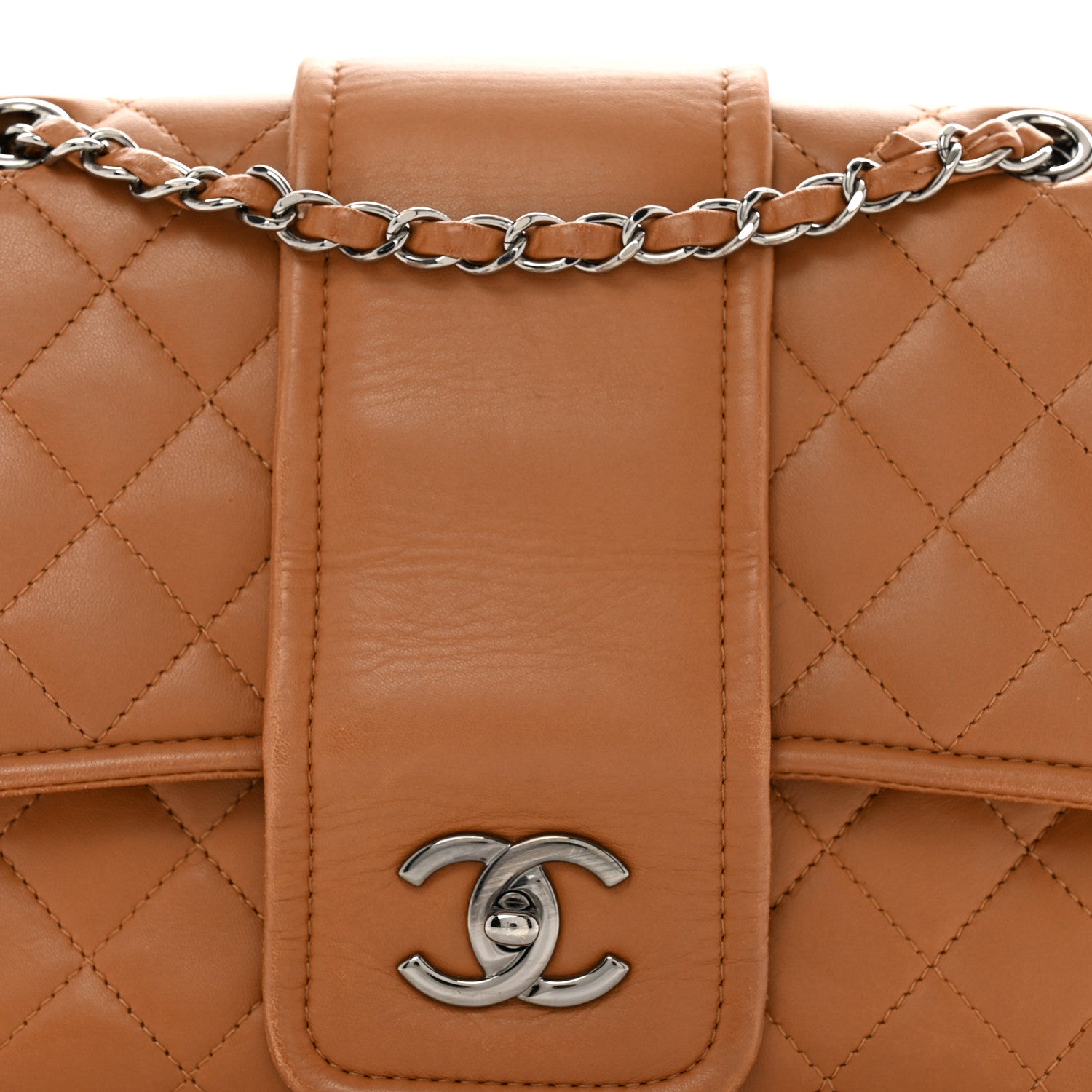 Chanel Lambskin Quilted Elementary Chic Flap Brown 8 of 14