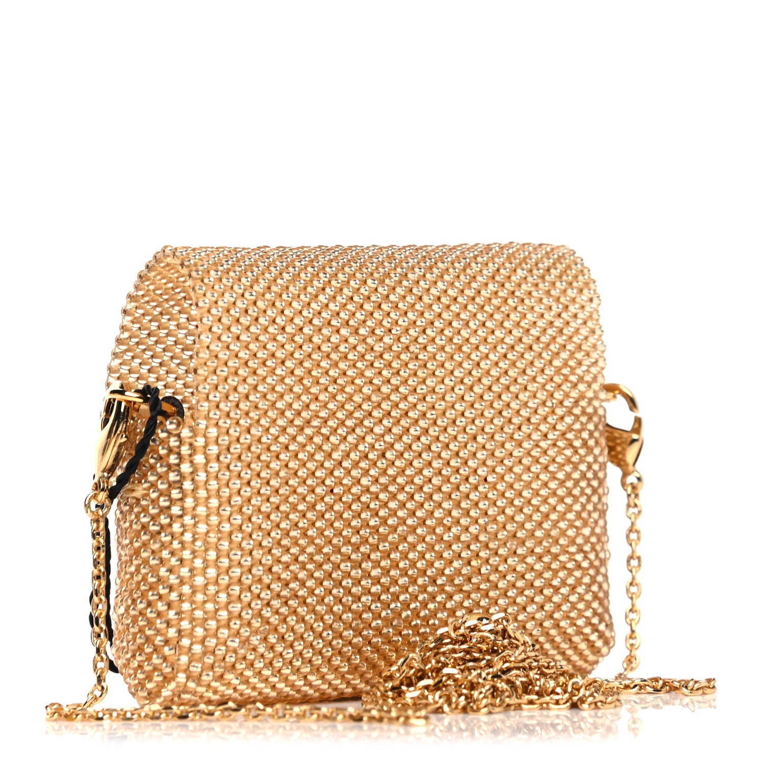 Fendi Glass Vitello King Beaded Mini Pico Baguette Charm Semolino 2 of 6