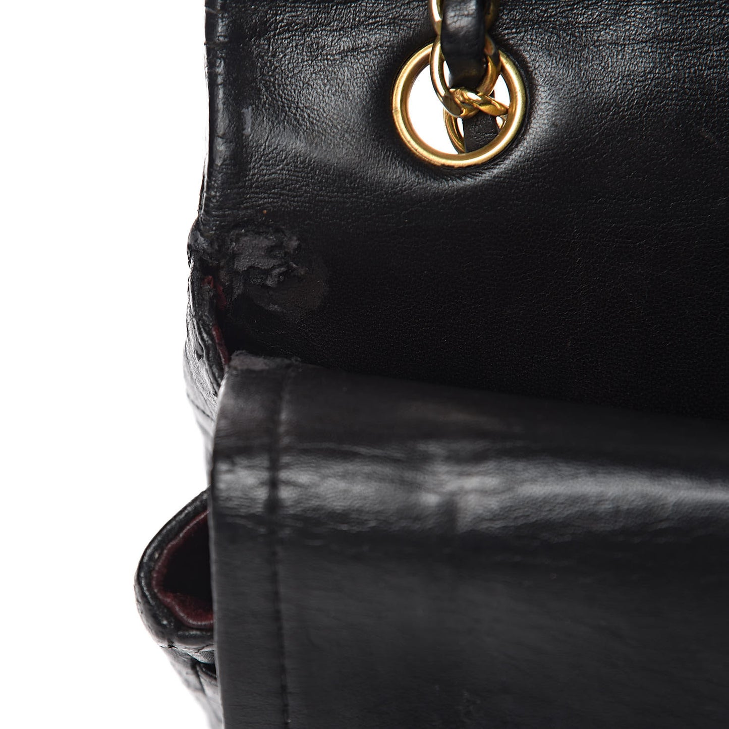 Lambskin Medium Single Flap Black