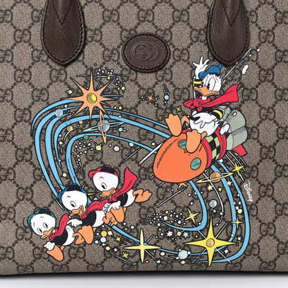 Gucci X DISNEY GG Supreme Monogram Donald Duck Retro Interlocking G Tote Bag Beige Multicolor New Acero 13 of 13