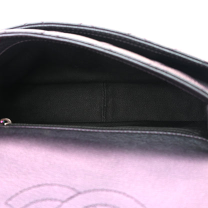 Chanel Iridescent Goatskin Quilted Small Double Carry Waist Chain Flap Purple 5 of 13