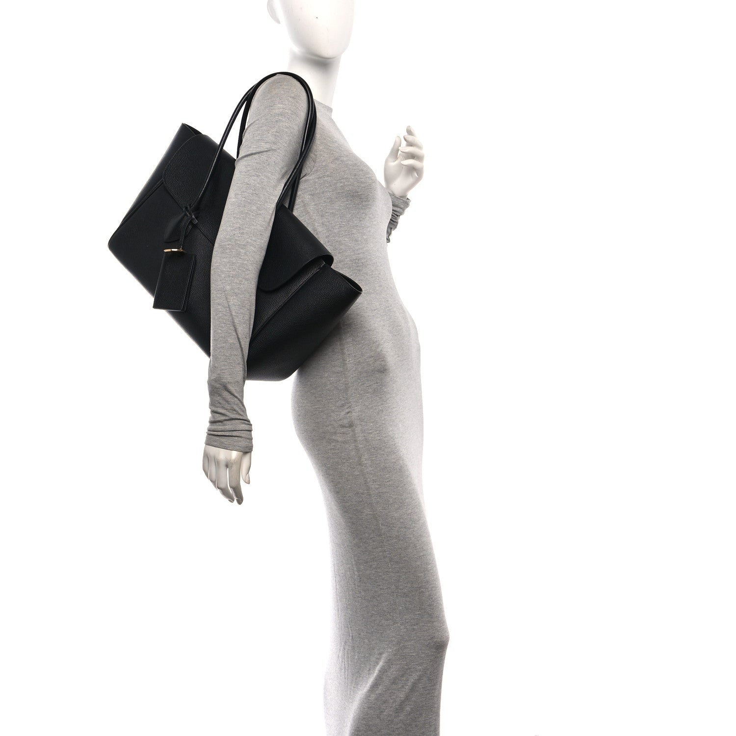 Salvatore Ferragamo Hammered Calfskin Firenze East West Tote Bag Black 2 of 10