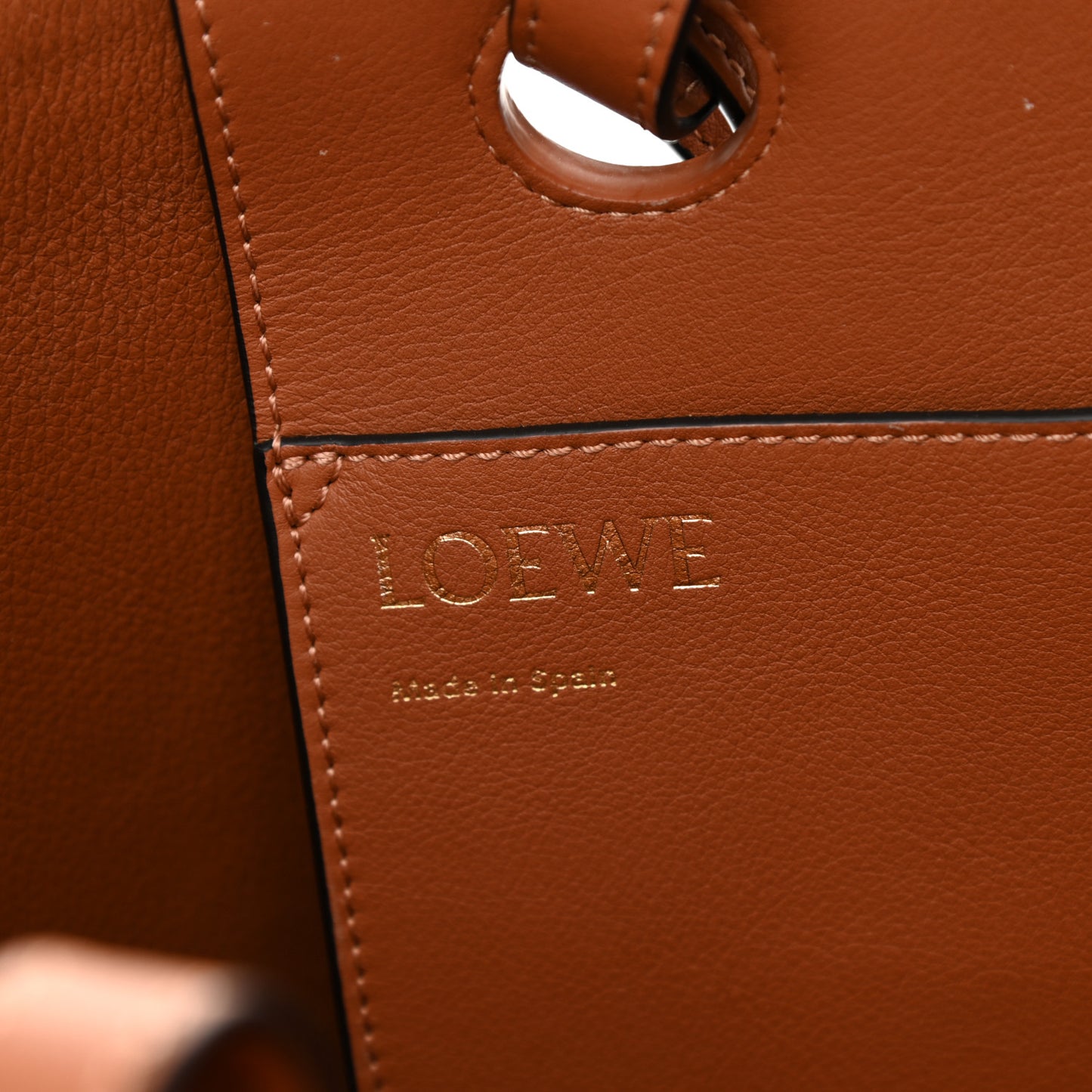 Wool Calfskin Small Love Anagram Tote Navy Tan