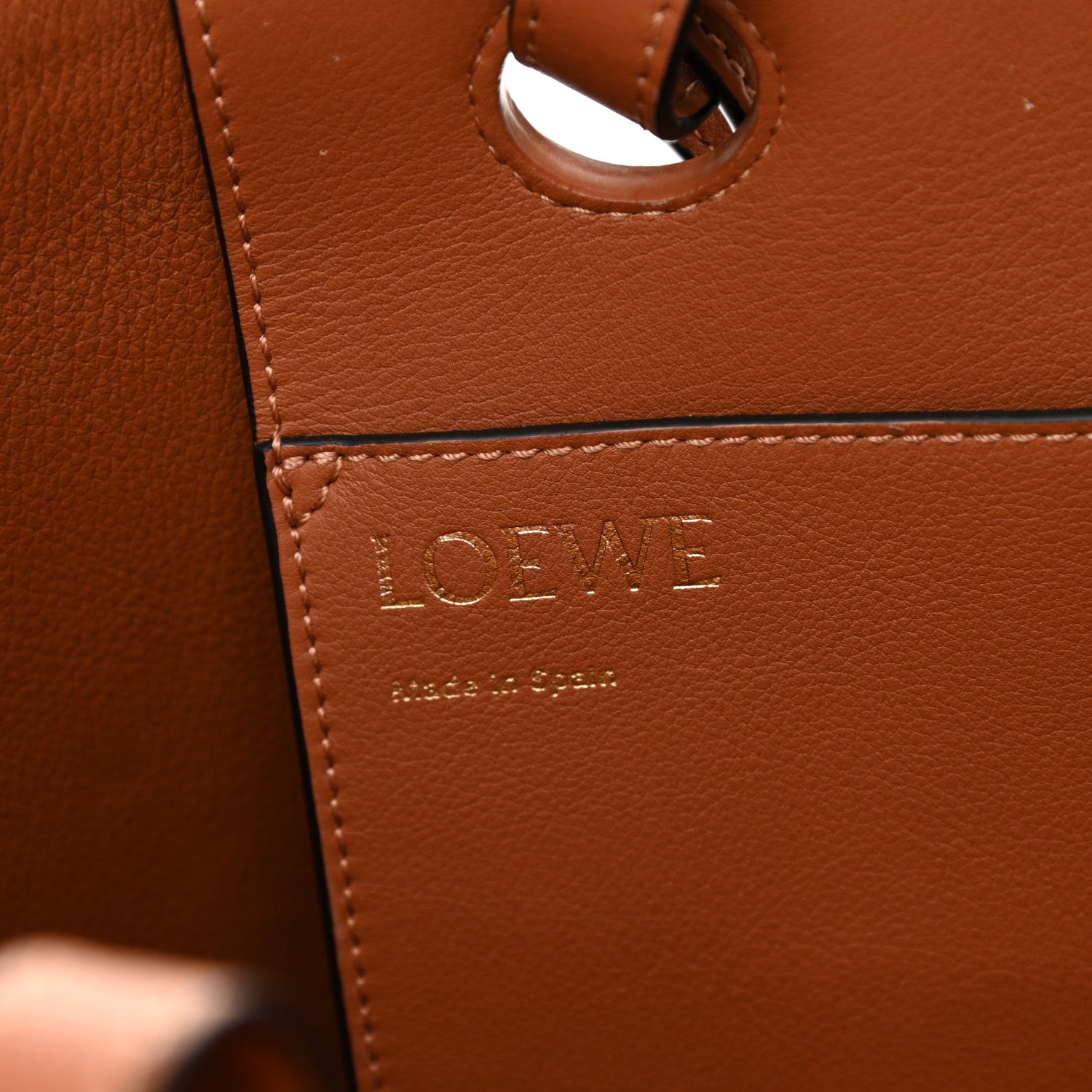 Loewe Wool Calfskin Small Love Anagram Tote Navy Tan 6 of 8
