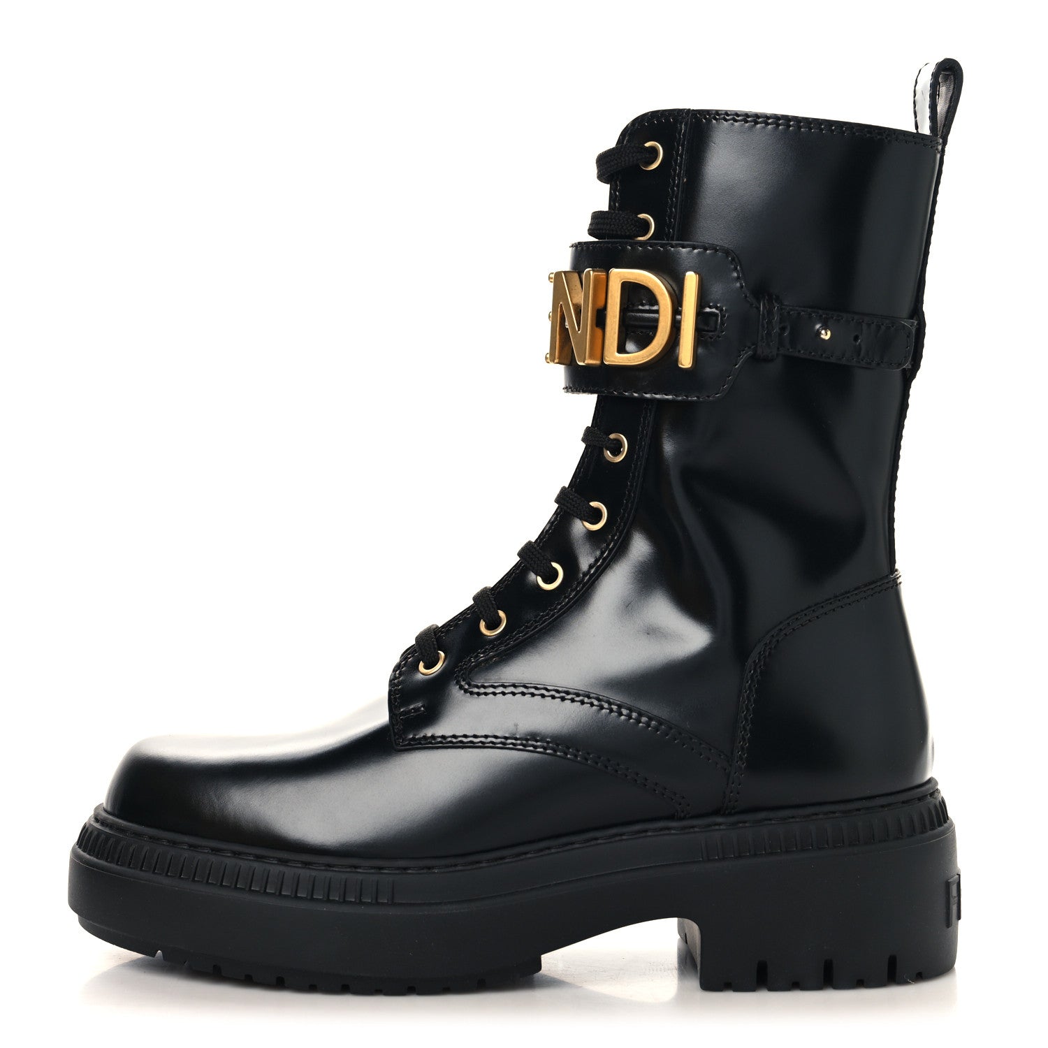 Fendi Vitello Abrasivato Fendigraphy 50mm Biker Boots 40 Black 1 of 8