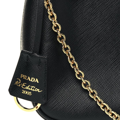 Prada Saffiano Lux Re-Edition 2005 Shoulder Bag Black 8 of 12