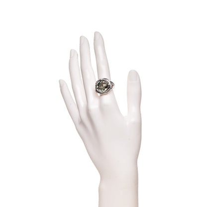 David Yurman Sterling Silver Prasiolite 11mm Infinity Ring 54 7 2 of 5