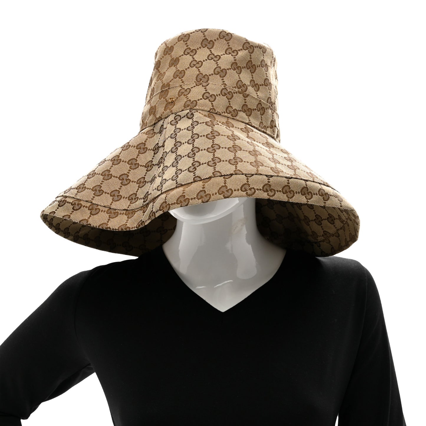 Monogram Wide Brim Hat L Beige