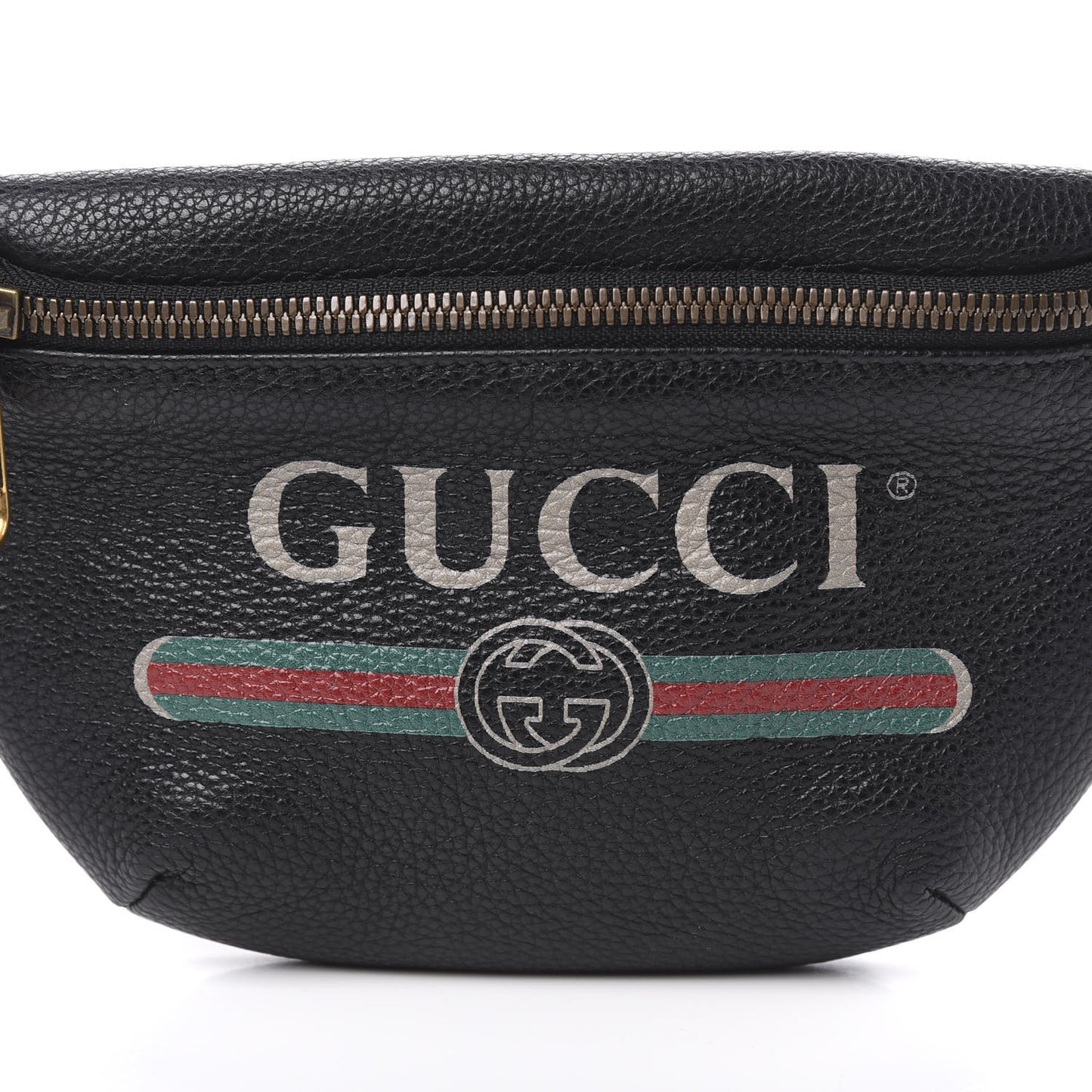 Grained Calfskin Small Logo Belt Bag Black