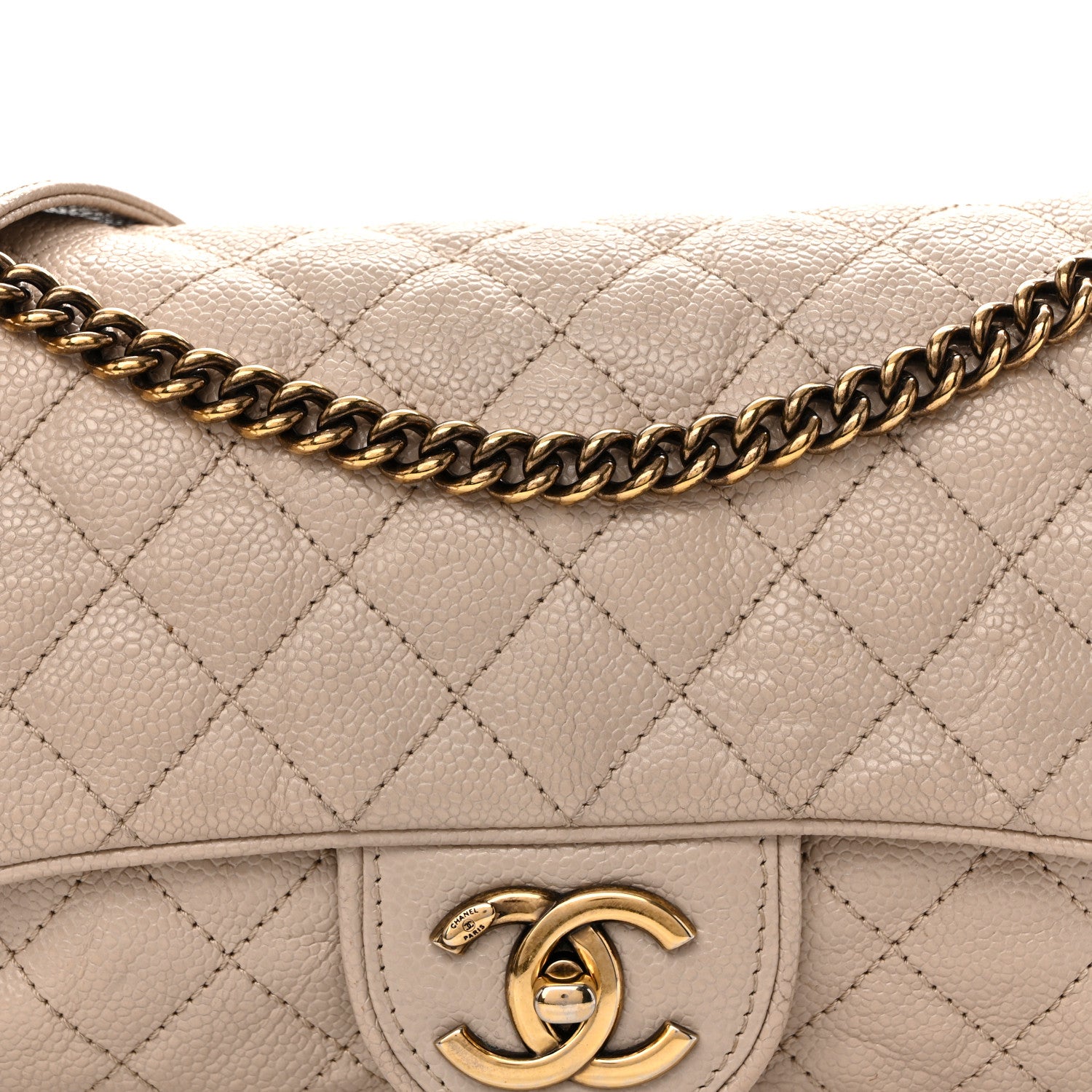 Chanel Crumpled Grained Calfskin Quilted Small Shiva Flap Beige 8 of 10