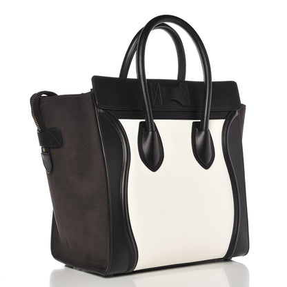 Celine Baby Grained Calfskin Tri-color Mini Luggage White Liquorice 3 of 9