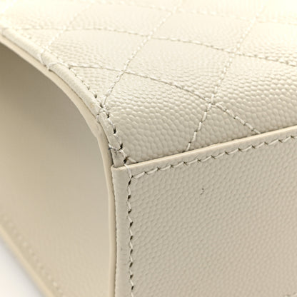 Saint Laurent Grain De Poudre Mixed Matelasse Large Triquilt Monogram Satchel Porcellana 11 of 14