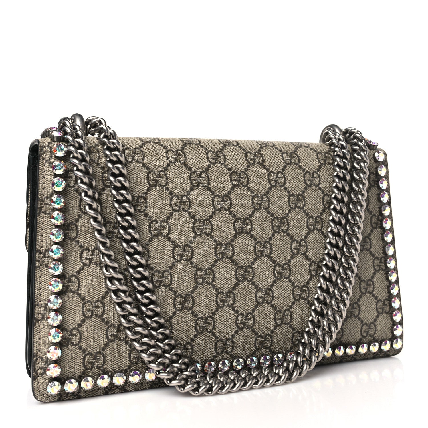 Gucci GG Supreme Monogram Crystal Small Dionysus Shoulder Bag Black 3 of 10