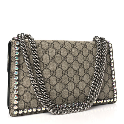 Gucci GG Supreme Monogram Crystal Small Dionysus Shoulder Bag Black 3 of 10
