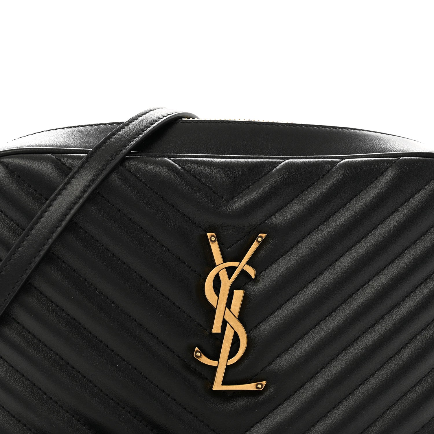Saint Laurent Calfskin Matelasse Monogram Lou Camera Bag Black 8 of 12