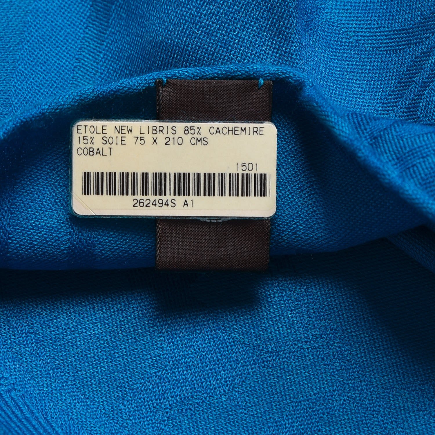 Hermes Cashmere Silk New Libris Stole Cobalt 4 of 5