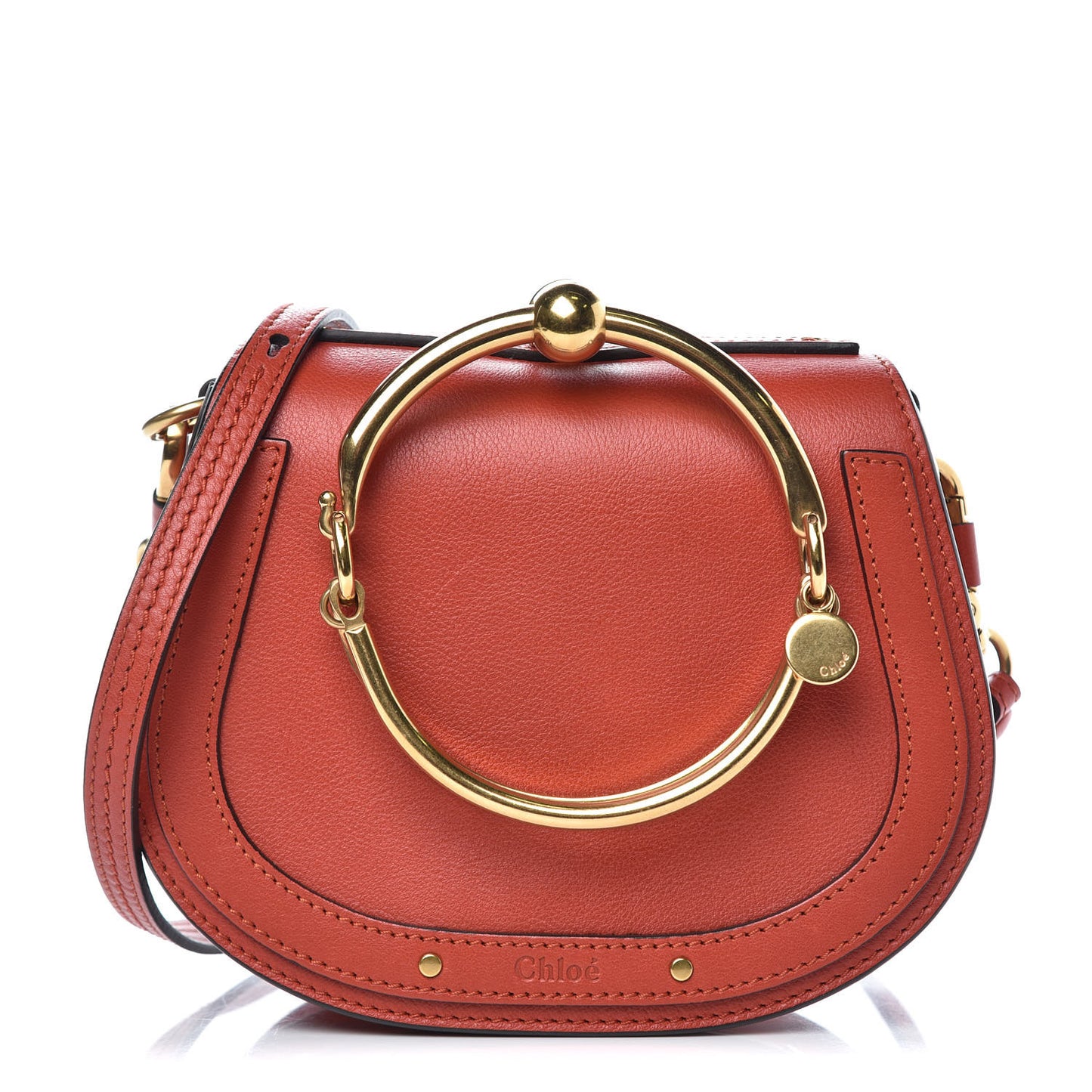 Calfskin Small Nile Bracelet Bag Earthy Red