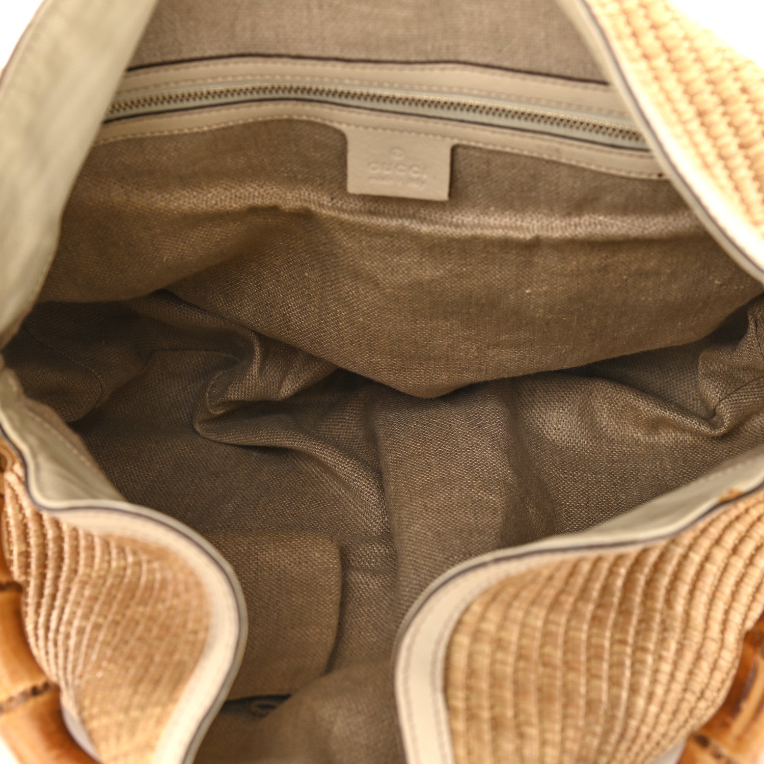 Gucci Straw Peggy Bamboo Handle Hobo 5 of 16