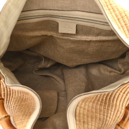 Gucci Straw Peggy Bamboo Handle Hobo 5 of 16