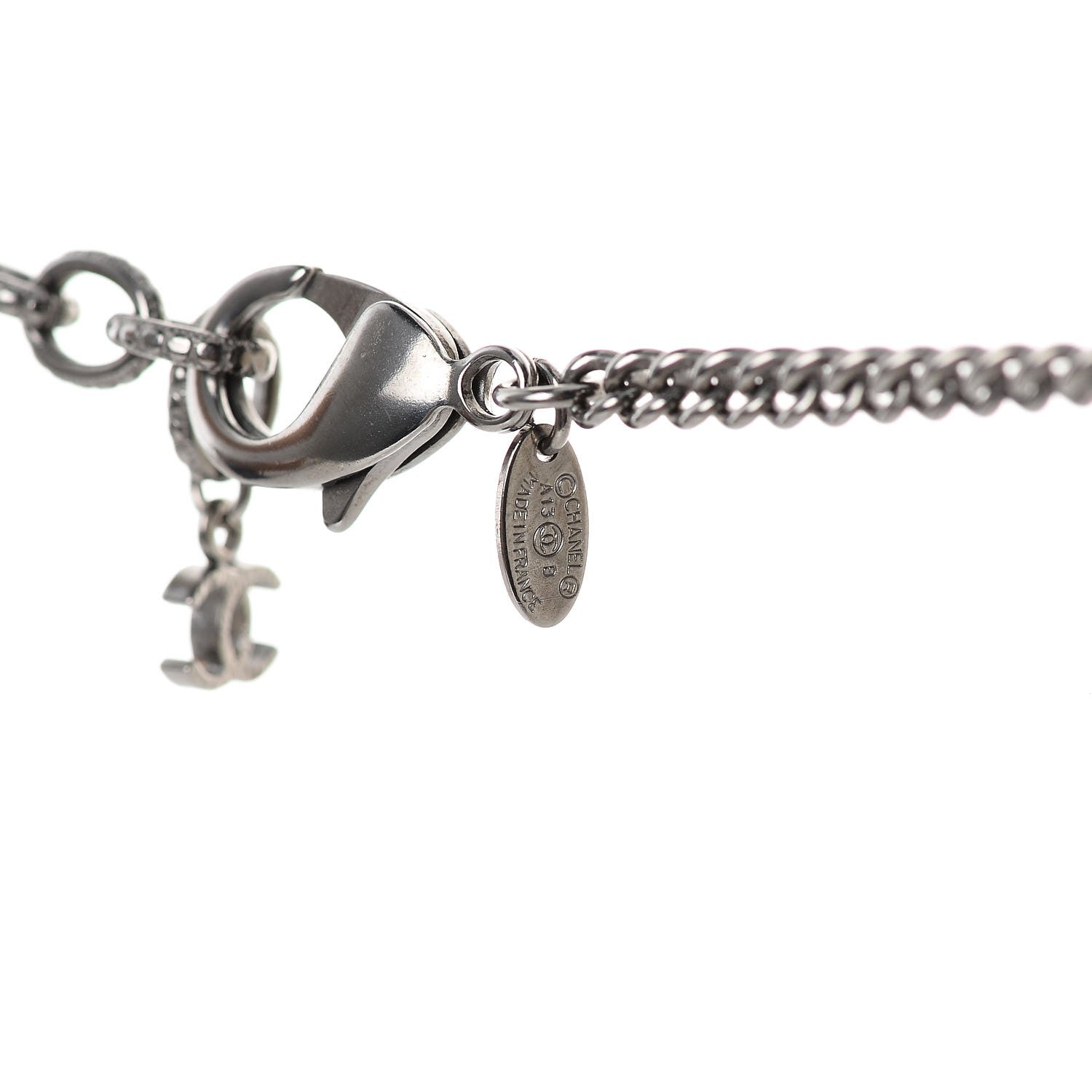Chanel Ruthenium Pearl CC Pendant Necklace 4 of 6