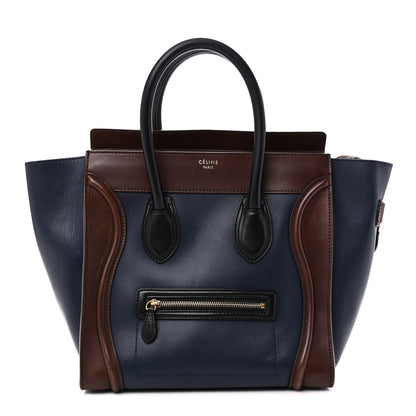 Celine Smooth Calfskin Mini Tri-Color Luggage Navy 1 of 9