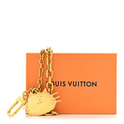 Louis Vuitton Catogram Cat Key Chain Bag Charm Gold Black 5 of 5